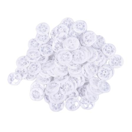 100 STK 14MM Blommor Form Hartsknappar Kappsömnad Rosa White