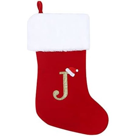 1 stk 20 tommers monogram julekuler med bokstaver