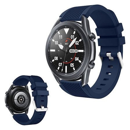 Samsung Galaxy Watch 3 (45mm) pin stripe silikon klockarmband - Midnight blå