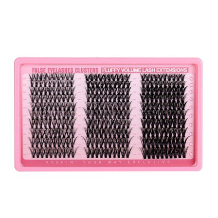 Falske Øjenvipper Cluster Kit: 30D+40D+50D Blandede Volume Vipper, Naturligt Look, Justerbare Længder 10-16mm, 300 stk