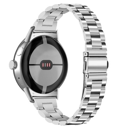 Klockarmband med 3 pärlor i rostfritt stål Google Pixel Watch - Silver