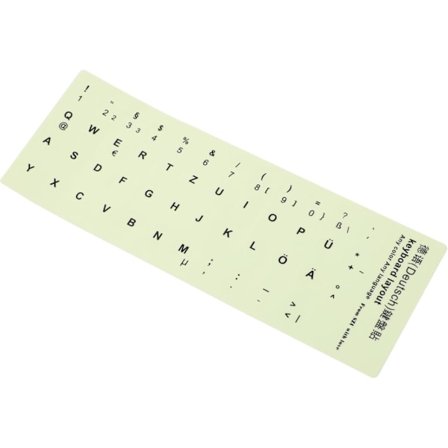 Suurikokoiset näppäimistötarrat, jotka hohtavat pimeässä, saksalaiselle näppäimistölle, monikäyttöinen oppimistyökalu