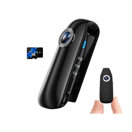 Liten brottsbekämpningskamera 1080P Full Hd Idv007 Mini Spionkamera med 64GB Minneskort Rörelsedetektering Svart YEMAESRE