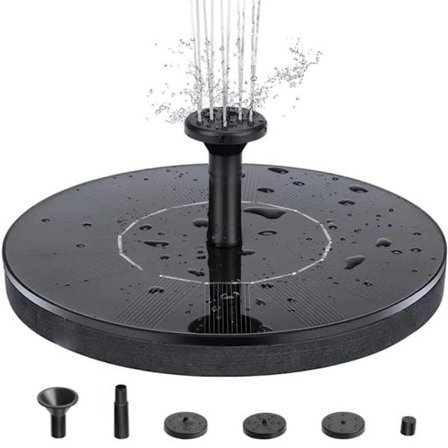 Solcellsfontänpump 13 cm, Flytande Vattenpump 210 L/h, Vattentät för Fågelbad & Pool_OF