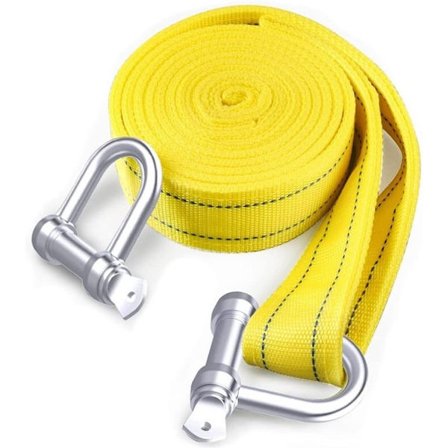 2-tommer x 16,4-fod bugseringstov - spil træbeskyttelsesbælte, nød 4WD off-road udstyr trailer tilbehør (størrelse: 5T) (gul, 5 meter)