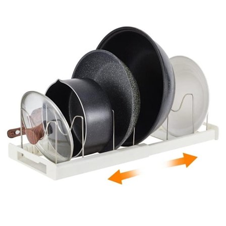 Udtrækkelig Grydeholder til Skuffe – Justerbar Pandeorganisator/Grydestativ med 7 Rumdelere