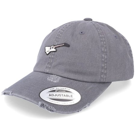 Abducted - Grigio unconstructed Cappellino - Explorer Guitar Patch Grey Destroyed Dad Cap @ Hatstore