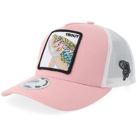 Skillfish - Rosa trucker Keps - Kids Rainbow Trout Light Pink/White A-frame Trucker @ Hatstore