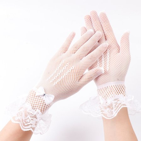 2 par hvite korte blondehansker for kvinner - Vintage blonderhansker - 19