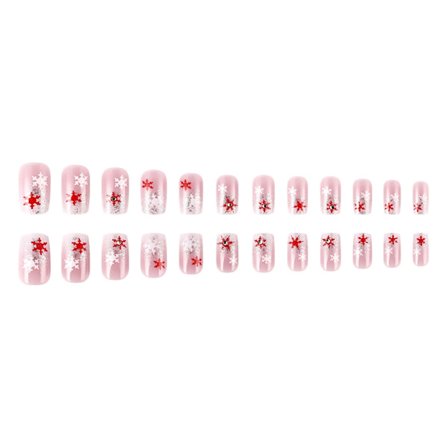 24 st Korta Fyrkantiga Lösnaglar Tryck På Naglar Konstgjorda Naglar Falska Nagelgåvor
