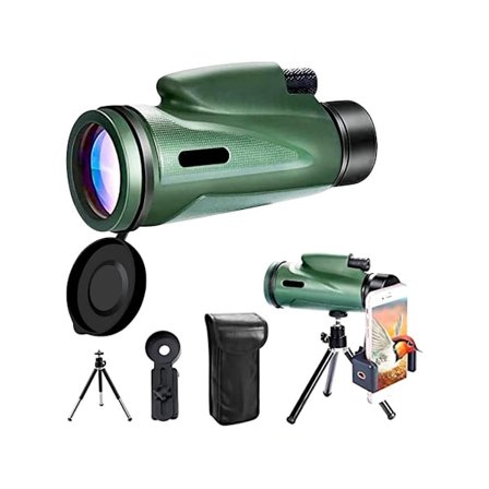 12X50 HD Monokulärt Teleskop Högeffekts Monokulärt Tubkikare med Smartphonehållare Dag- och Nattseende Lågt Ljus Vattentät YEMAESRE