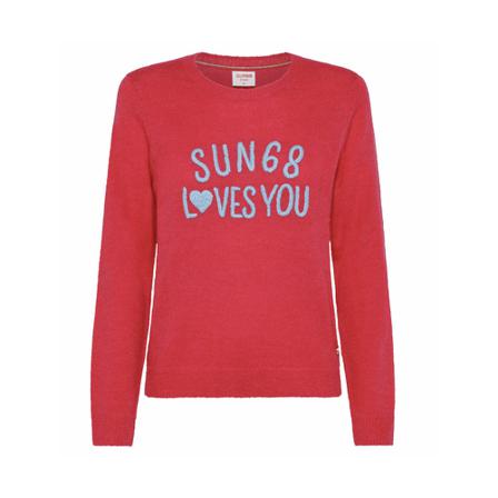 Sun68 Round-neck Knitwear , Rood , Dames , Maat: M Truis