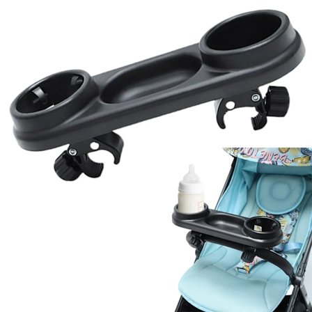 Baby Snackbakke, Universal Barnevogns Snackbakke med Justerbar Klemme Passer til de Fleste Typer Barnevogne med Armlæn (Sort)