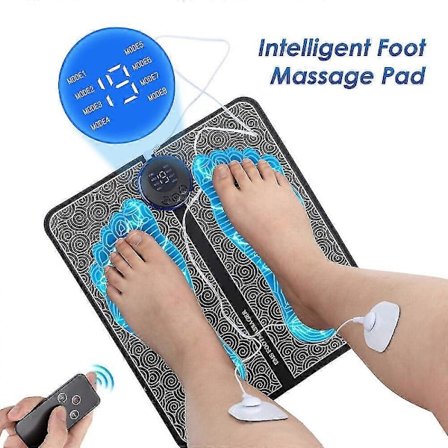 EMS Fodmassage Måtte til Neuropati - Fodmassager med Fjernbetjening, 4 Kropspuder, 2-i-1 Rygmassager & Benfodmassage med 8 Tilstande, 19 Niveauer