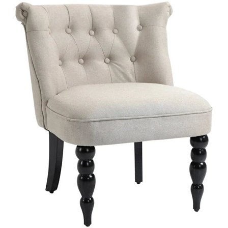 Rootz-nojatuoli - Relax-nojatuoli - Rentoutumistuoli - Vintage lepotuoli - Pehmustettu nojatuoli - Ruokasalin tuoli - Puurunko - Beige/musta - 67 x 67