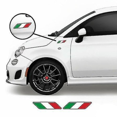 Italienske flagg sidevinge striper for Fiat 500 Abarth Scorpion vinyl klistremerker