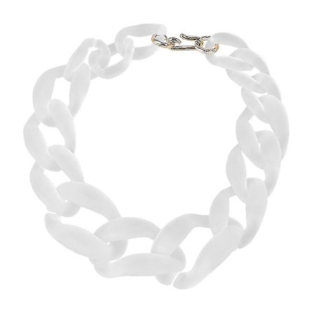 Stor plastik kæde halskæde mode smykker frostet hvid