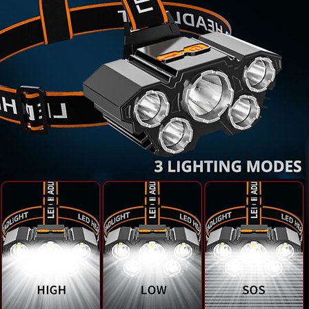 Superlys Supervanntett Led Hodelykt Hodelykt USB Oppladbar Hodelykt