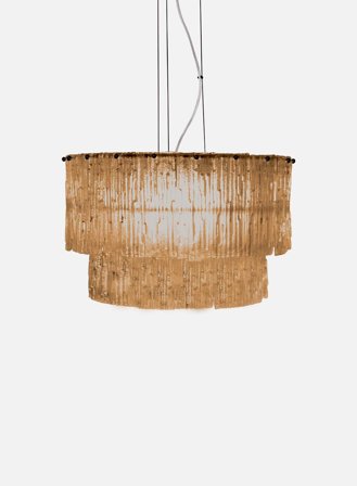 Abelone taklampe Ø47- amber/sort