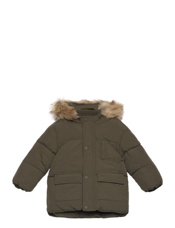 Fleece-Lined Quilted Anorak Green Mango