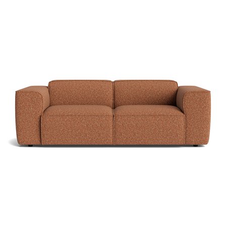 Aura 3 personers sofa - Puente Terracotta - 221x100x73cm - Slidstærk 3 personers sofa med Nozag fjedre, PU- & Koldskum for optimal komfort