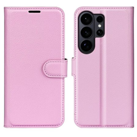 LITCHI Samsung Galaxy S26 Ultra Plånboksfodral Konstläder Stötbeständig - Rosa