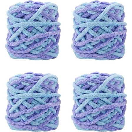 (Lila Blå) 4-pack 100g Akrylgarn för Virkning och Stickning