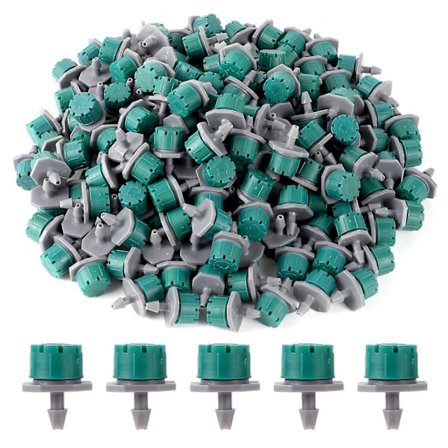 100 stk Justerbar Drypper Mikro Dryppvanning Vanning Anti-tette Emitter Hagevanning Dyse for 1/4 tommers slange