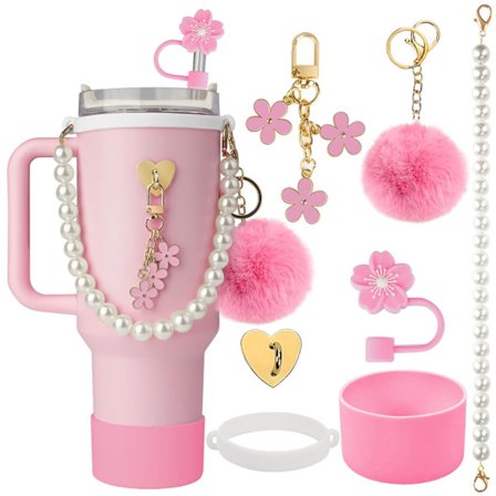 Stanley Cup Tilbehørssæt med Perlekæde, Blomster Sugerør & Kvast