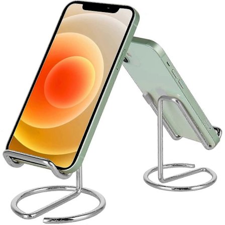 Mobiltelefonholder til skrivebord, sød metal regnbue mobiltelefonholder skrivebordstilbehør, kompatibel med alle mobiler