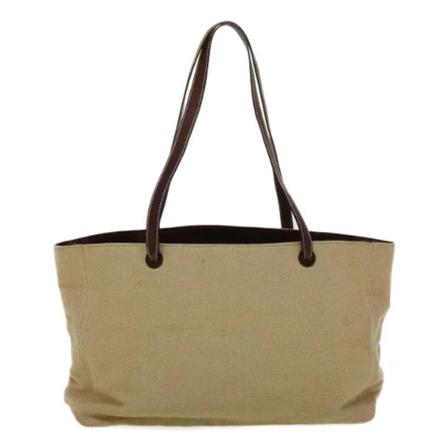 Chanel Vintage, Pre-owned Tote Bags Beige, Heren, Maat:ONE Size,Canvas