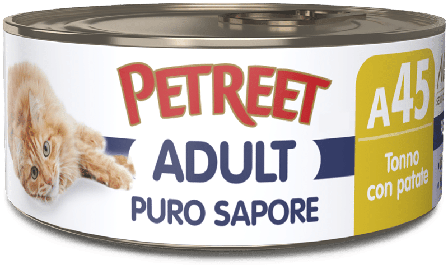 Petreet Puro Sapore Tonno Con Patate Cibo Umido Per Gatti Adulti