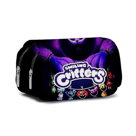 Smiling Critters -penaali, suuri, vetoketjullinen koulupenaali lapsille, pöytäjärjestäjä 12