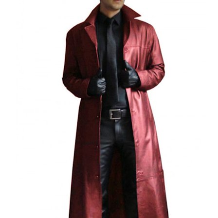 Herr Trenchcoat Fullängd Faux Läder Lång Kappa