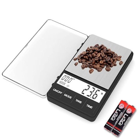 Espressovekt med timer 1000g x 0,1g Liten og tynn reisekaffev vekt, Mini digital vekt gram a SXXJ