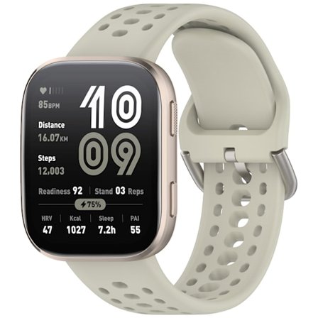 Armband för Amazfit Bip 6 22mm Andningsbart silikonarmband (grå)