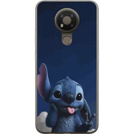Yhteensopiva Puhelinkuori Nokia 3.4 Stitch Disney yö taivas sininen avaruusolento Lilo ja Stitch hahmo söpö piirretty kawaii juliste rauhanmerkki taid