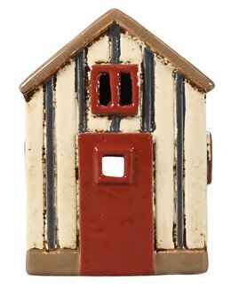 Lykt/dekorasjon av keramikk 12,5 cm Creme