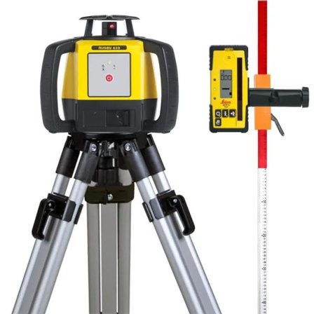 Leica Rugby 610 + Rod Eye 160 Rotationslaserpaket med röd laser, Laserinstrument