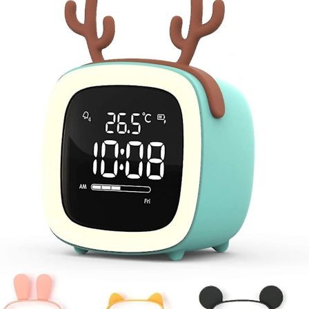 Søvn træningsur til småbørn: digitalt vækkeur med sødt design