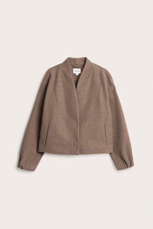 Kappahl | Jakke med skjult knepping | Brunmelert