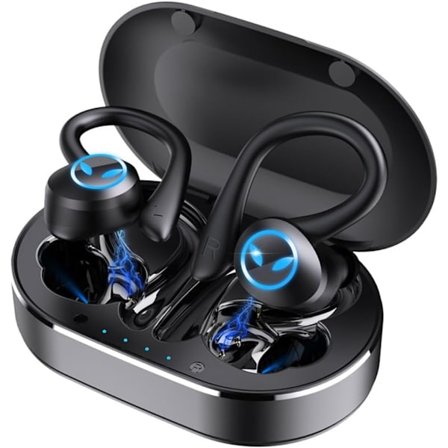 Q25 Pro Bluetooth5.1 Ørepropper, HiFi Stereo Dyp Bass Trådløse Øretelefoner, Ørekrokdesign, 5 timers musikkavspillingstid, Enkel å bruke, 