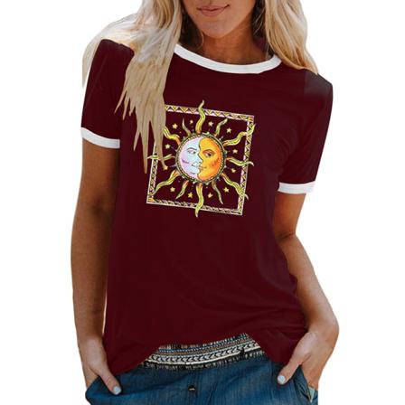Kortärmad T-shirt För Kvinnor Printed T-shirt