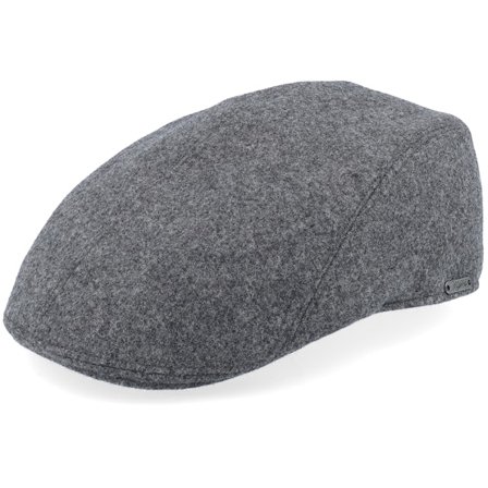Wigéns - Grijs flatcap Cap - Ivy Modern Cap Grey Melange Flat Cap @ Hatstore