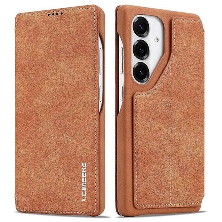 LC.IMEEKE Deksel til Samsung Galaxy S25 med Kortholder, Stativ og Lærdeksel