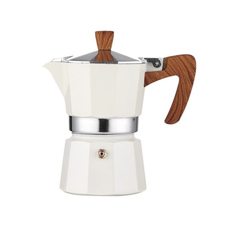 Klassisk espressokoker for komfyrtopp, Moka-kanne i italiensk stil for sterk espresso, Beige, 150 ml kapasitet