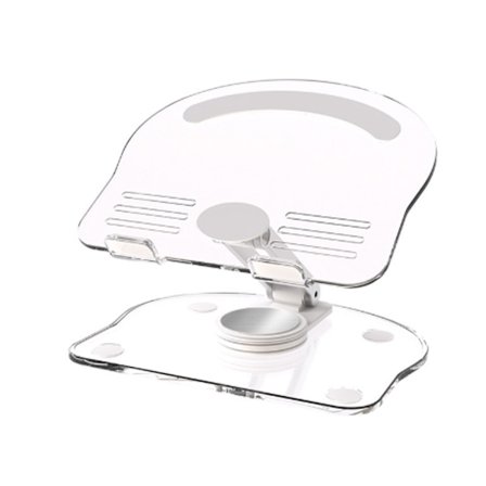 Akryl nettbrettstativ, roterende og sammenleggbart skrivebordsstativ, lat sklisikker telefon- og nettbrettstativ Hvit