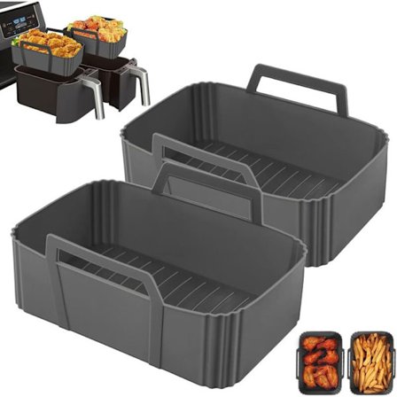 2 stk. silikone airfryer-formtilbehør, oliefri airfryer varmluftsfrituregryde genanvendelig silikonebagepapirkurv