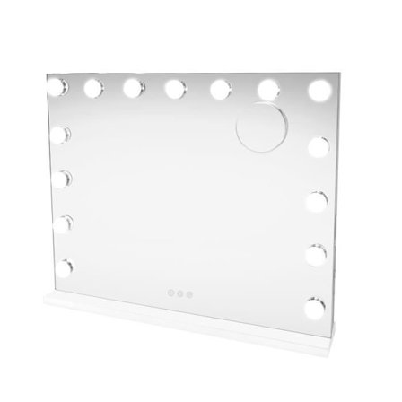 Blanc - LED-spegel 58 x 46 cm Bluetooth Smink Beröring Justerbar Ljusstyrka