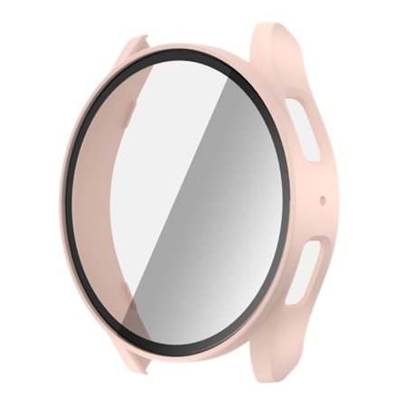 Samsung Galaxy Watch7 40mm Watch Case Bump Resistant Frame with Tempered Glass Screen Film - Pink